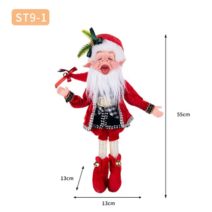 Elfes de noël personnalisés avec couronne, décoration suspendue, pendentifs muraux pour fête à domicile, ornements, elfe en peluche, nouvelle collection 2025