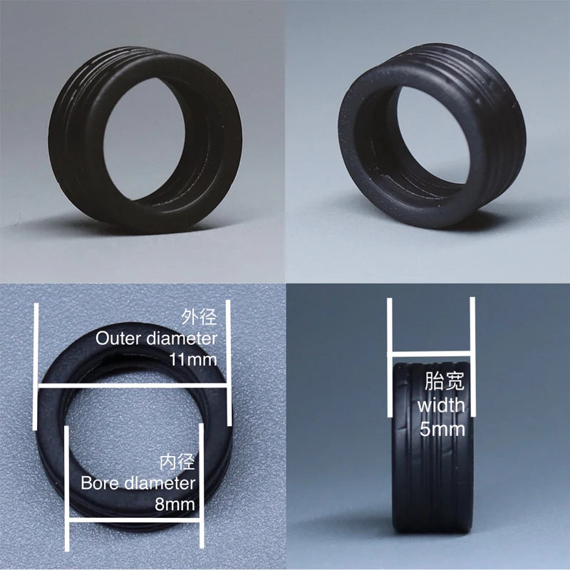 SpeedCG-Roues ABS 1/64 avec caoutchouc, pièces modifiées de type K, diamètre 10mm, pour modèle de voiture de course, véhicule jouet Hotwheels Tomica