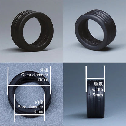 SpeedCG-Roues ABS 1/64 avec caoutchouc, pièces modifiées de type K, diamètre 10mm, pour modèle de voiture de course, véhicule jouet Hotwheels Tomica