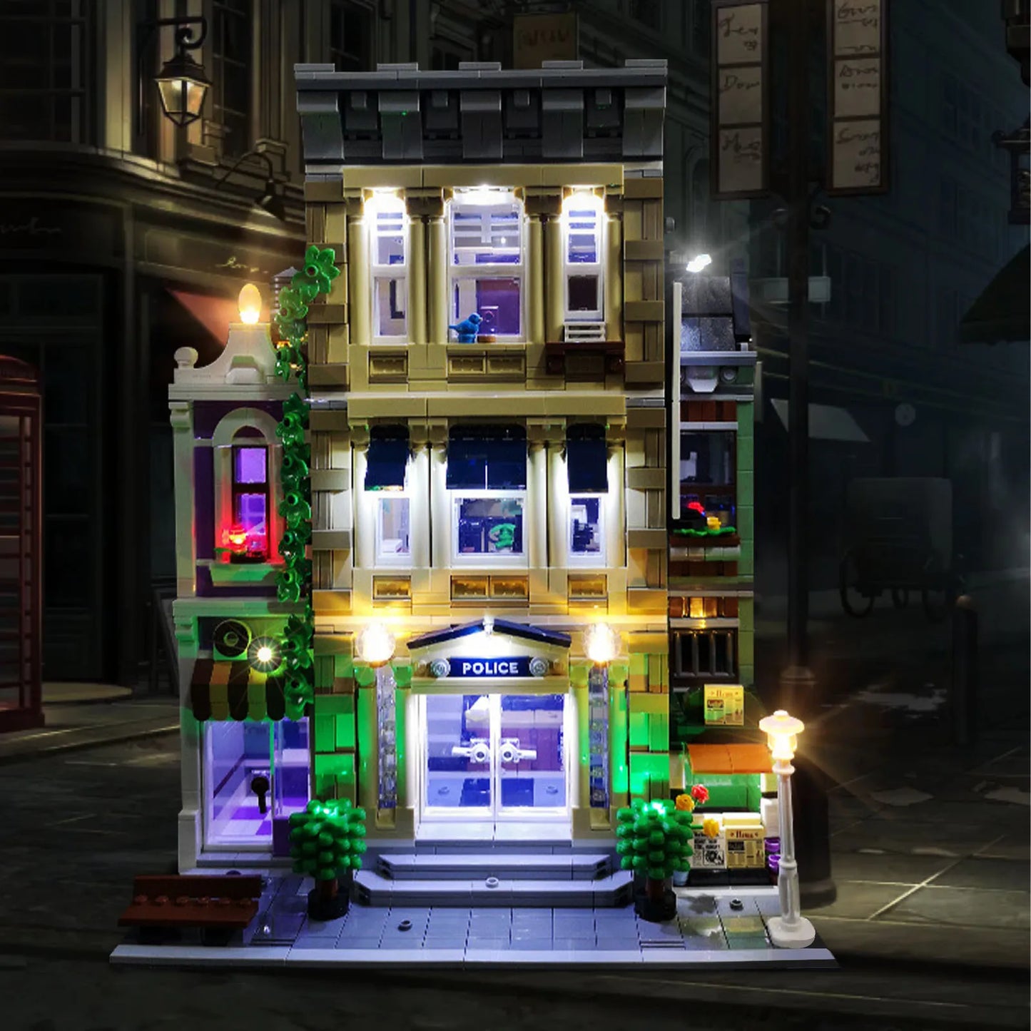 LYBMTWF Kit d'éclairage LED pour 10278, Compatible avec le modèle de blocs de construction de la poste de police Creator Expert, non inclus du modèle