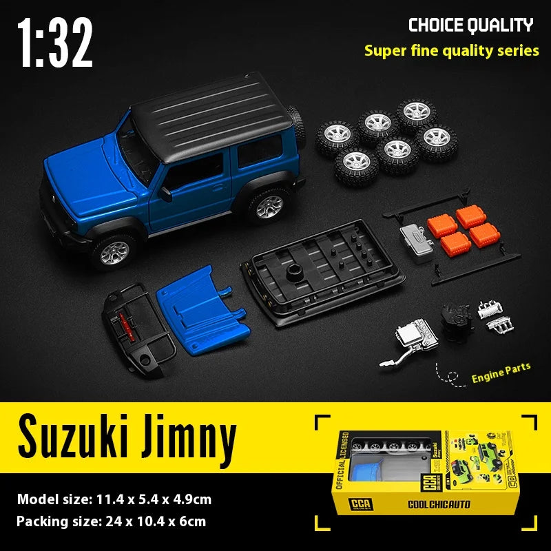 CCA 1:32 Suzuki Jimny édition d'assemblage alliage moulé sous pression modèle tout-terrain véhicule jouet enfants cadeau collection voiture ornement affichage à la mode