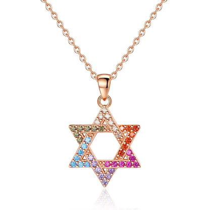 Collier en argent Sterling 925 pour hommes et femmes, étoile de David juive Magen, israël, Judaica, bijoux hébraïques, pendentifs Hanukkah, couleur or