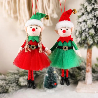 Poupées en peluche elfes de noël, ornements suspendus, décor d'arbre de noël, mignon garçon et fille, pendentif elfe, cadeaux pour enfants, nouvel an, nouvelle collection