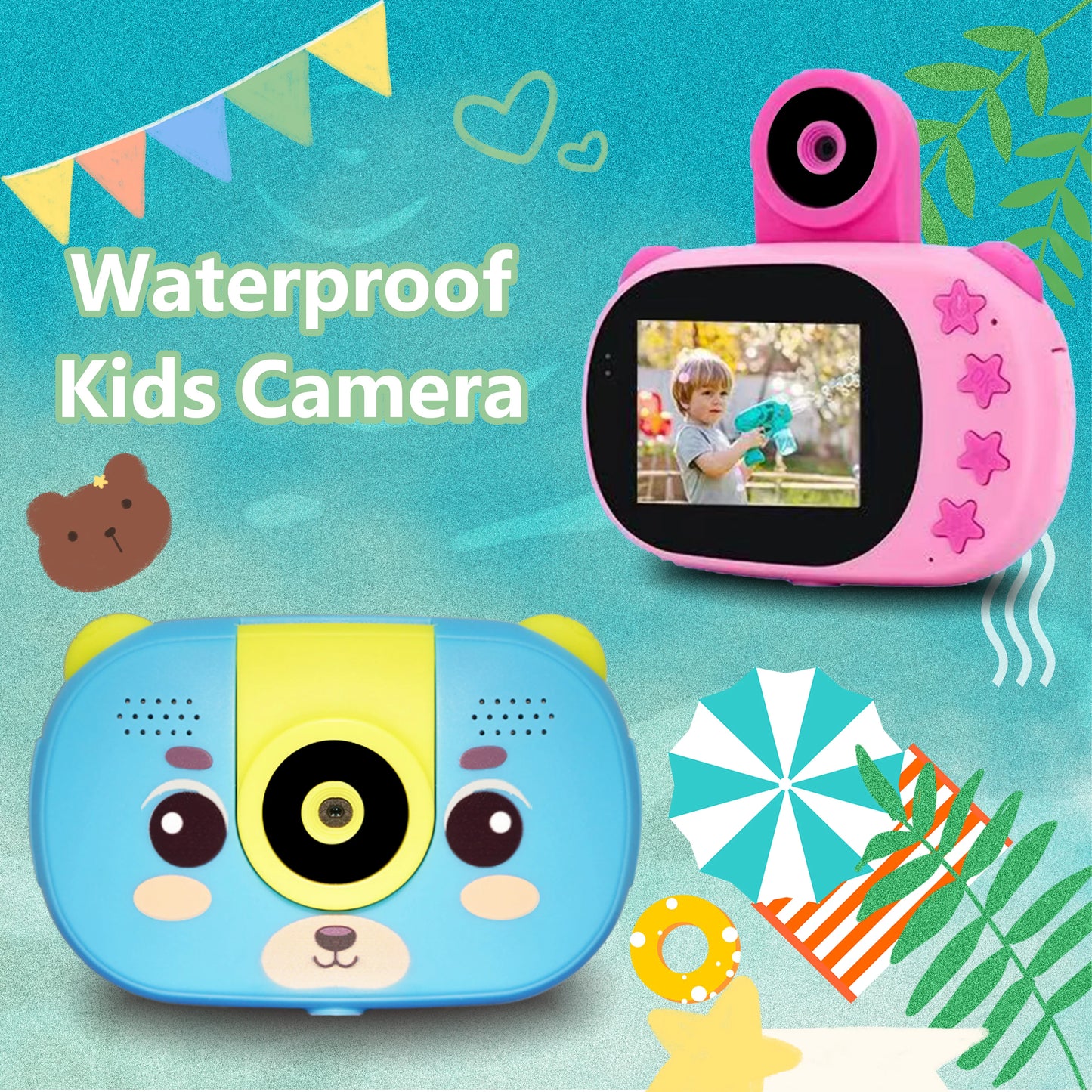 Caméra étanche pour enfants, caméra d'action, chargement USB, pour les sports de plein air, le ski, l'escalade, le cyclisme, la natation, les accessoires de sport