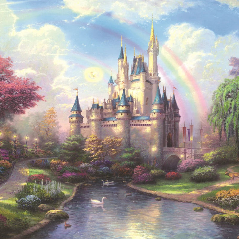 Mini Puzzle 1000 pièces pour adultes et enfants, château de rêve, jouet, jeu familial, célèbre monde, peinture à l'huile, décoration de la maison