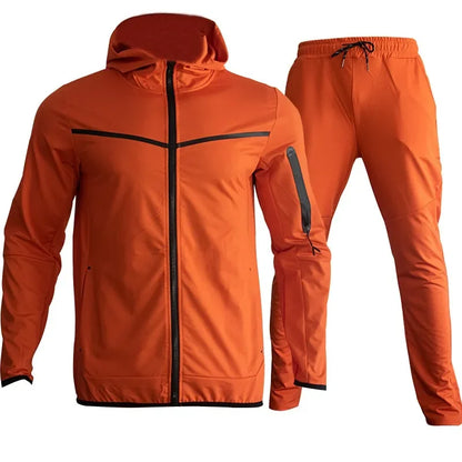 Manteau de sport pour hommes printemps et automne nouvelle taille européenne vêtements de sport pantalon à capuche ensemble décontracté survêtement hommes