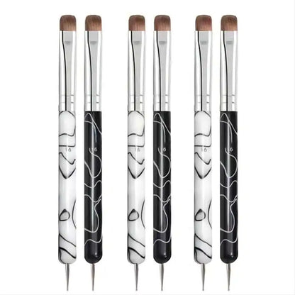 Kolinsky Sable – pinceaux français à double tête, stylo à points pour ongles