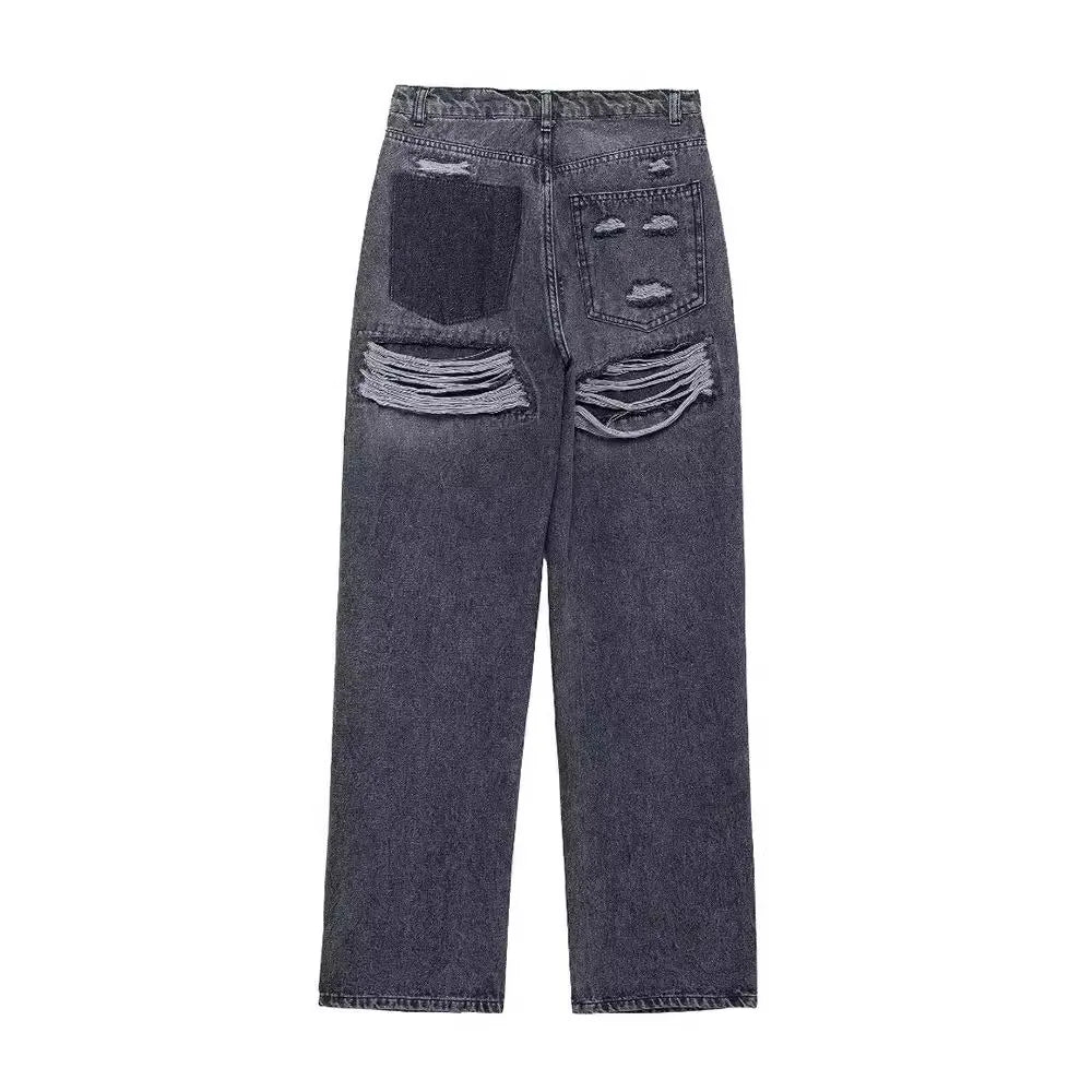 Fjadt-Pantalon droit long pour femme, pantalon à jambe large pour femme, braguette zippée solide, rue sauvage, trajet domicile-travail, nouveau