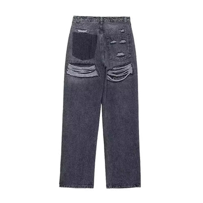 Fjadt-Pantalon droit long pour femme, pantalon à jambe large pour femme, braguette zippée solide, rue sauvage, trajet domicile-travail, nouveau