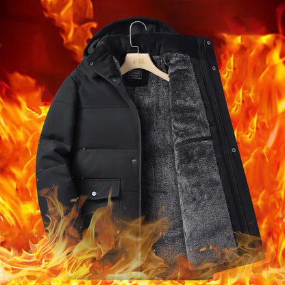 DIUJZEO-Parkas coupe-vent d'extérieur pour hommes, veste d'hiver, coton rembourré, optique chaude, doublure en cachemire de qualité, poignées de chapeau amovibles