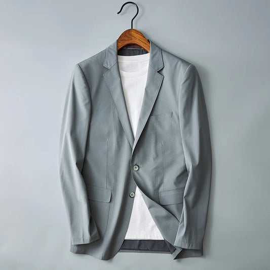 Printemps 2024 hommes mode beau affaires Version coréenne mince couleur unie costume décontracté veste acétate M-4XL nouveauté
