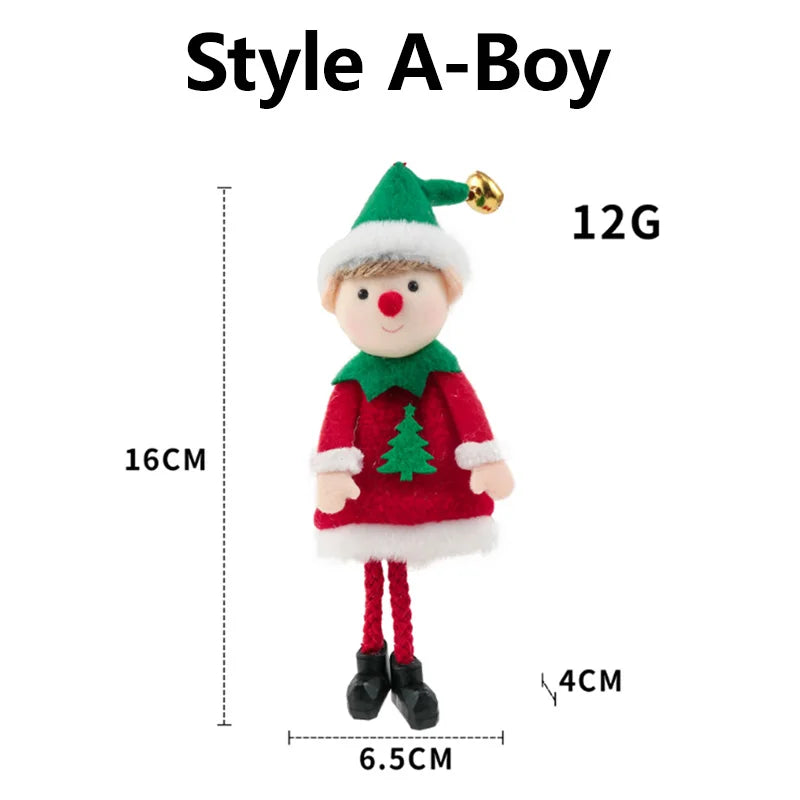 Poupées en peluche elfes de noël, ornements suspendus, décor d'arbre de noël, mignon garçon et fille, pendentif elfe, cadeaux pour enfants, nouvel an, nouvelle collection
