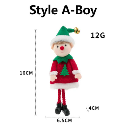 Poupées en peluche elfes de noël, ornements suspendus, décor d'arbre de noël, mignon garçon et fille, pendentif elfe, cadeaux pour enfants, nouvel an, nouvelle collection