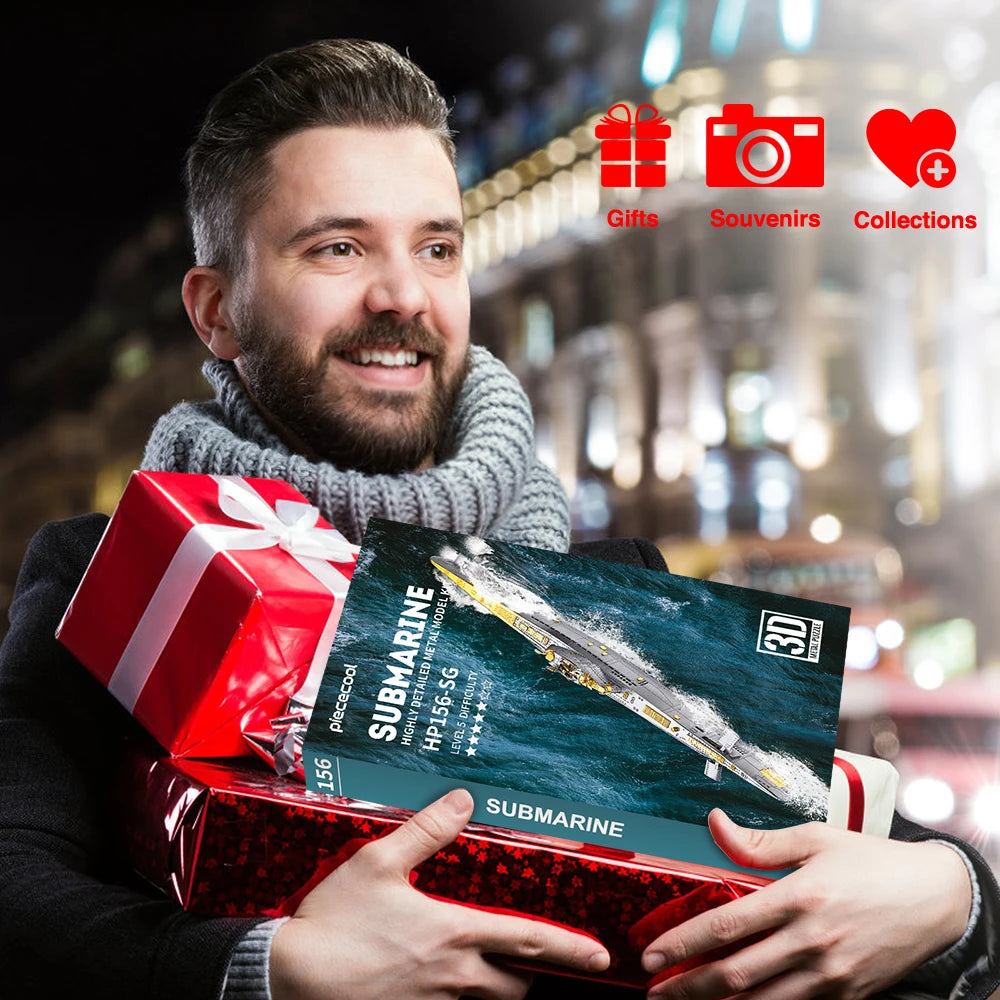 Piececool – Puzzle 3D en métal, Kits de construction de maquettes sous-marin, jouet de bricolage pour adulte, casse-tête pour adolescent