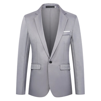 Blazer à bouton unique pour hommes, costumes épissés solides, manches longues, col rabattu, vestes d'affaires, poches Slim, été 2025
