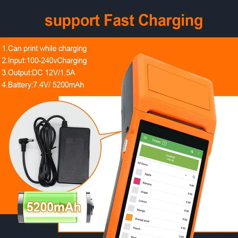 Imprimante thermique portative de reçu de position de Q1 Q2 de 58mm Terminal Android imprimante de billets de facture Mobile sans fil Bluetooth PDA avec la numérisation