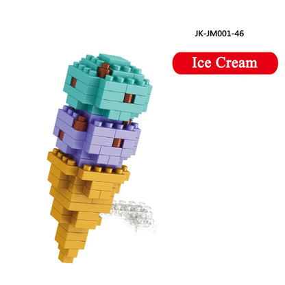 Mini blocs Moc Fast Food Burger crème glacée frites français blocs de diamant bricolage Puzzle assemblage ornement jouets pour enfants cadeau de vacances