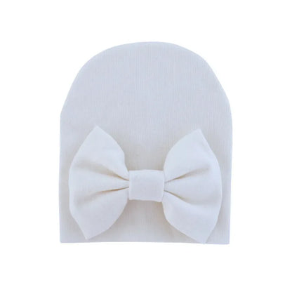 Chapeau avec nœud en coton pour bébé fille, casquette chaude pour nouveau-né, bonnet pour bébé, accessoires solides, 2020