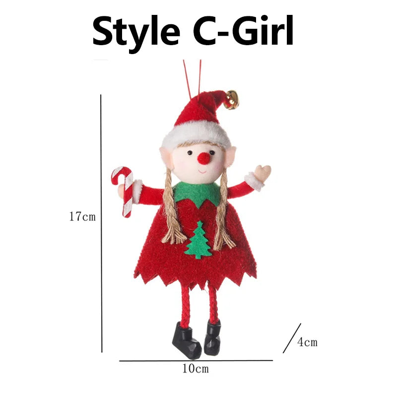 Poupées en peluche elfes de noël, ornements suspendus, décor d'arbre de noël, mignon garçon et fille, pendentif elfe, cadeaux pour enfants, nouvel an, nouvelle collection