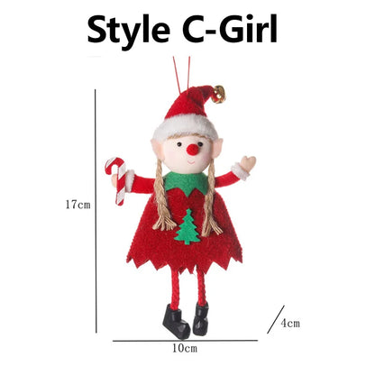 Poupées en peluche elfes de noël, ornements suspendus, décor d'arbre de noël, mignon garçon et fille, pendentif elfe, cadeaux pour enfants, nouvel an, nouvelle collection