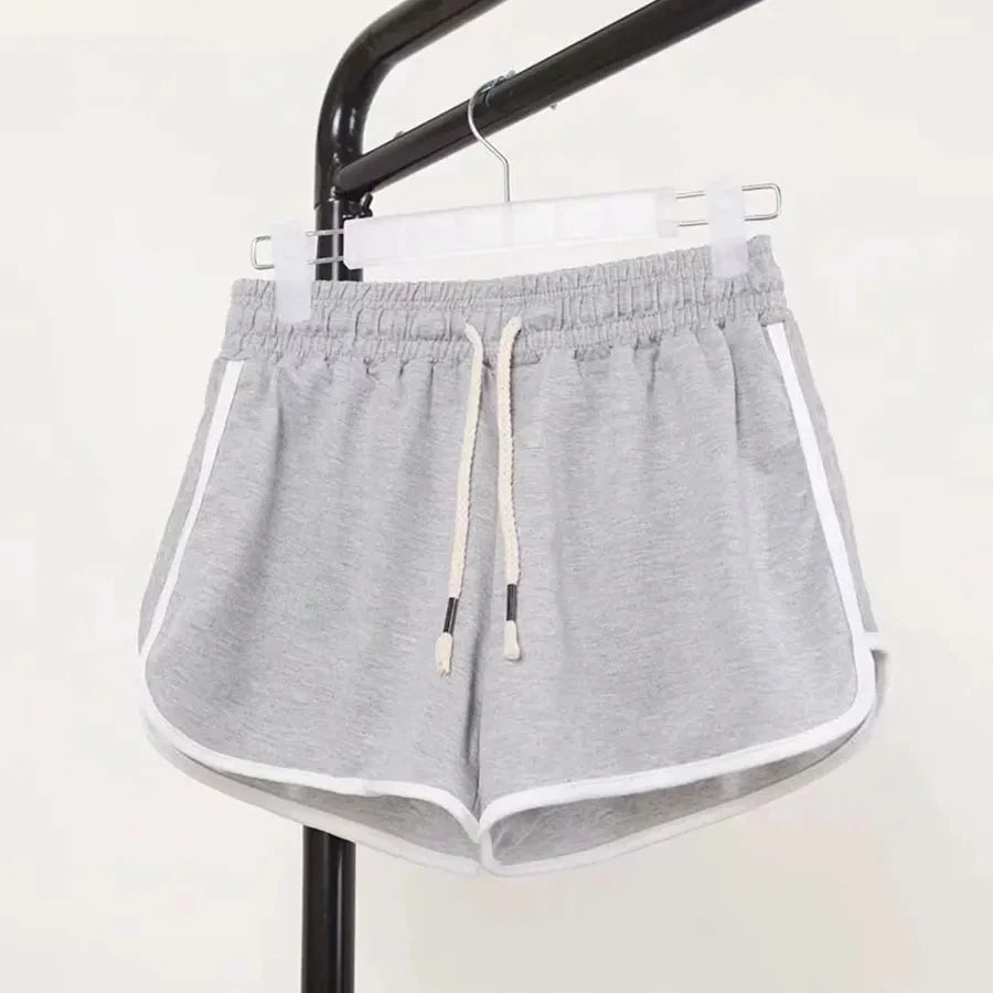 Mode été Shorts décontracté és femme Stretch taille haute Shorts femme noir blanc ample plage Sexy court S-XXL