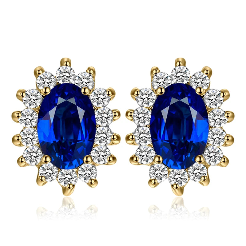 JewelryPalace – boucles d'oreilles en argent Sterling 925, saphir bleu, rubis, améthyste naturelle, grenat, péridot, topaze,