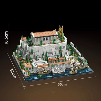 Décennie s de construction du château d'Athènes, jouets en brique, tiges créatives, MOC 66034, temple rétro, Grèce, Acropolls, modèle 1988 pièces