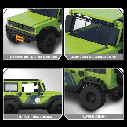 Blocs de construction de véhicules tout-terrain de ville, modèle de voiture de course SUV, briques de queue de voyage connectables, jouets de bricolage, cadeaux de vacances pour enfants, 413 pièces