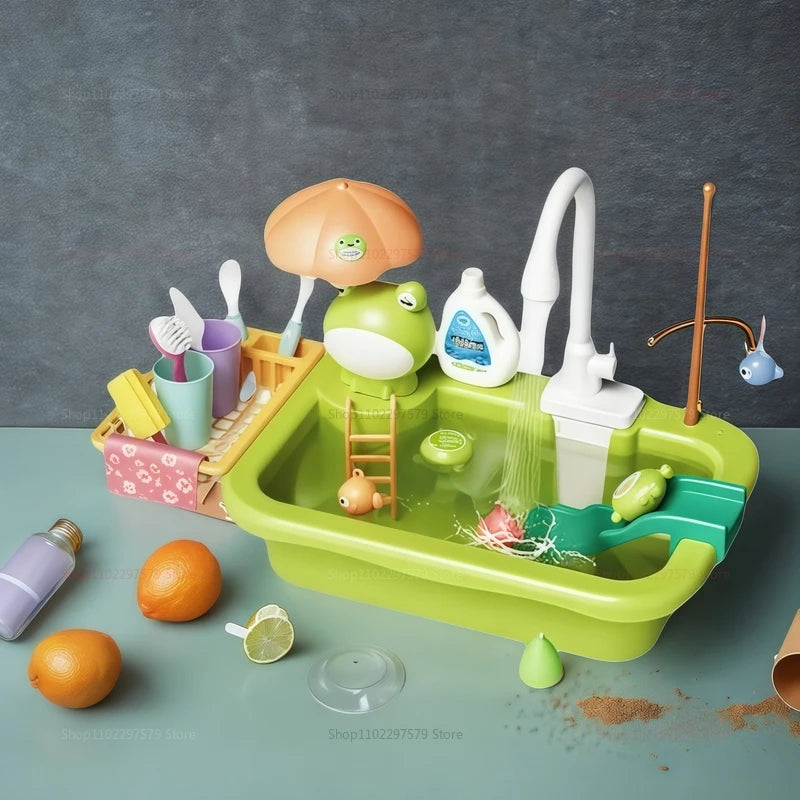 Évier de cuisine pour enfants, lave-vaisselle, ensemble de jeu, jouets pour course à l'eau, simulation de nourriture, jouets de pêche, jeu de rôle, cadeaux d'anniversaire pour enfants, amusant imaginatif