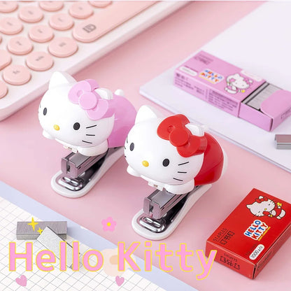 Hello Kitty Sanrio Mini agrafeuse ensemble Portable Compact Design Adorable pour l'école bureau papeterie approvisionnement enfants filles cadeau présent