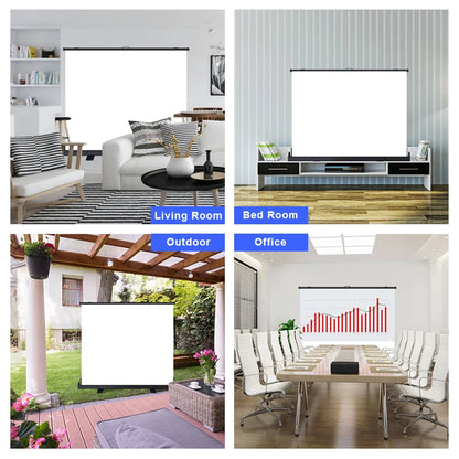 Portable Projector Screen with Stand, 60-120 Inch Projection, 16:9 Screen, 4K, 8K Display for Home Theater, Outdoor Camping, Office