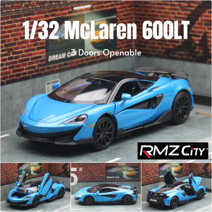 McLaren-Voiture l'inventaire en métal moulé sous pression pour enfants, modèle de jouet de sport ThomZ CiTY, collection son et lumière, cadeau, 1/32, 600LT
