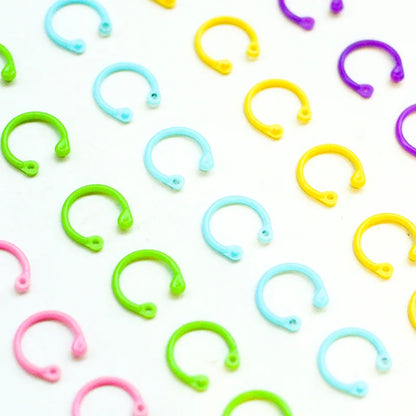 Anneaux de reliure à feuilles mobiles colorées, 15/24/30mm, 10 pièces, en plastique, petite fente pour carnet de notes, Scrapbooking, Album, calendrier, reliure de livres