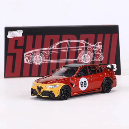 SHADOW/DCT 1:64 échelle Romeo Giulia GTAm voiture en alliage modèle de voiture ornement Souvenir affichage Collection passe-temps cadeau