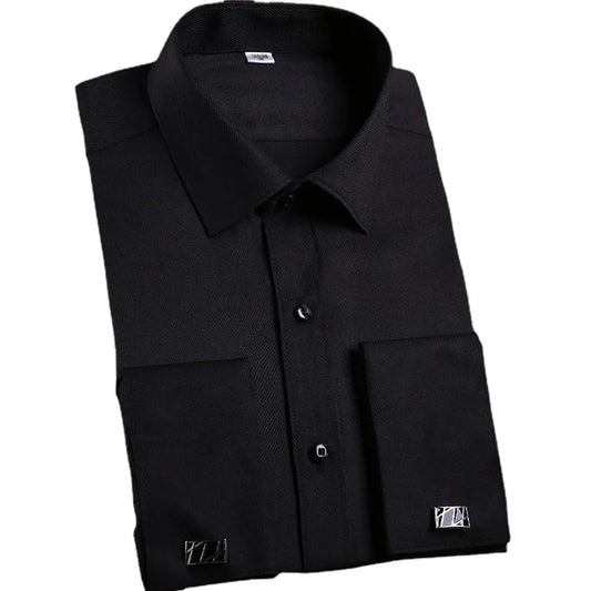 Chemise de Smoking à Manches sulfpour Homme, Tenue Décontractée, Coupe Cintrée, Couleur Unie, Document Français, Qualité