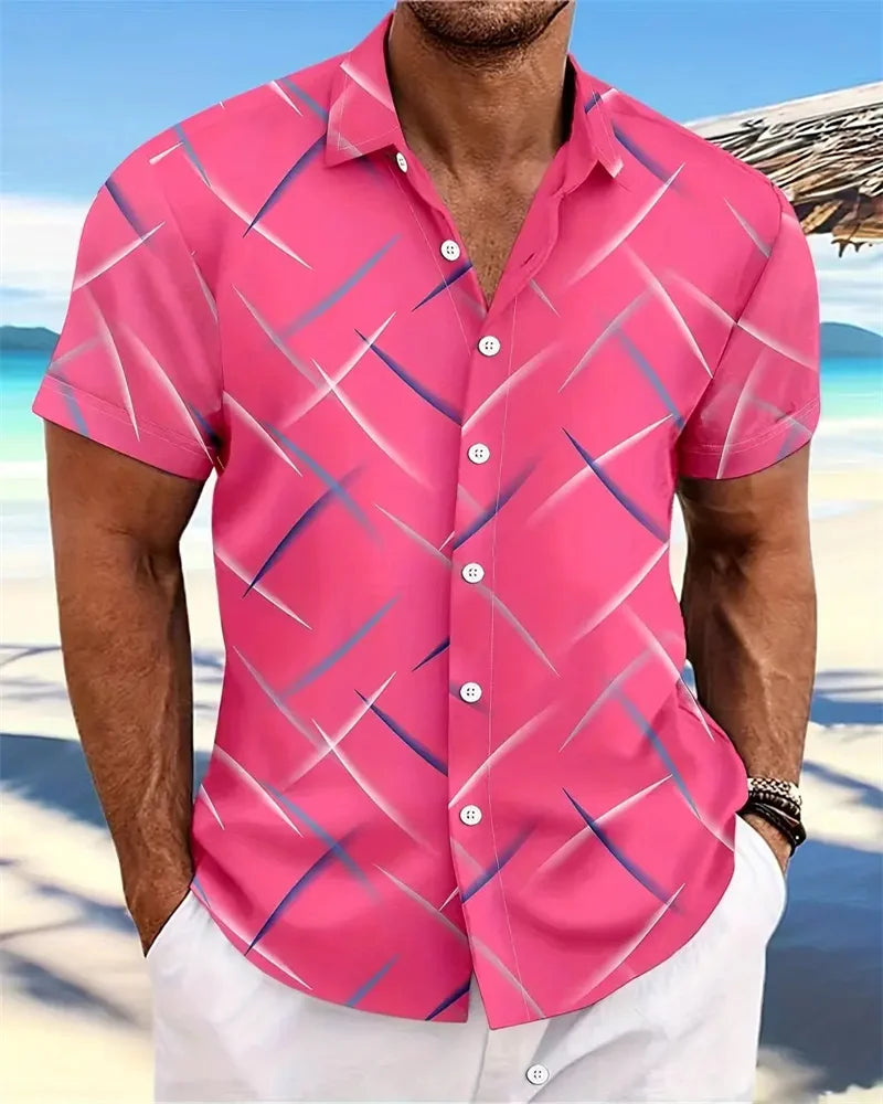 Chemise hawaïenne d'été pour hommes, vêtements d'extérieur, chemise à manches courtes douce et confortable, Extra Large, taille XS-5XL