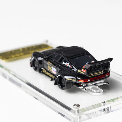 IG Ignition 1: 64 RWB 993 noir, étiquette dorée à queue haute, modèle de voiture en résine, ornement de collection