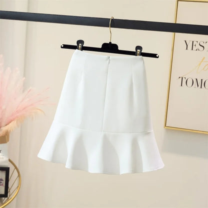 Mini jupes d'été à volants pour femmes, design trapèze, uni, compromis, streetwear, simple, 3 couleurs, assressenti, basique, femme