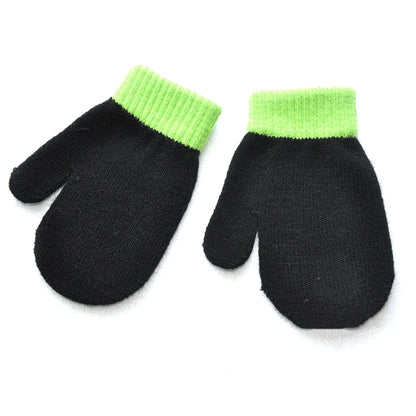 Gants d'hiver chauds pour bébés de 1 à 4 ans, mitaines tricotées en Patchwork, gants à doigts complets pour étudiants de la maternelle