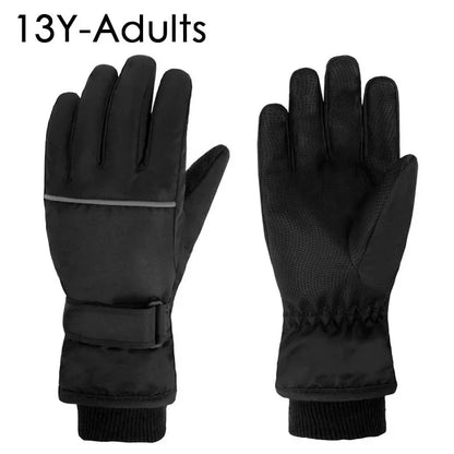 Gants de Ski imperméables pour enfants et adultes, épais, pour Snowboard, doublure polaire d'extérieur, gants d'hiver pour la famille, pour garçons et filles