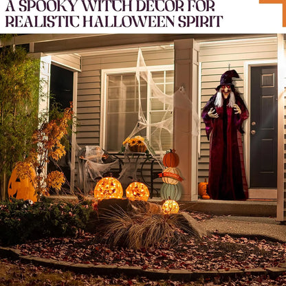 Sorcière lumineuse activée par le son d'halloween, fantôme suspendu, accessoires effrayants pour maison hantée, Bar, salle secrète, cour extérieure, fête dans le jardin