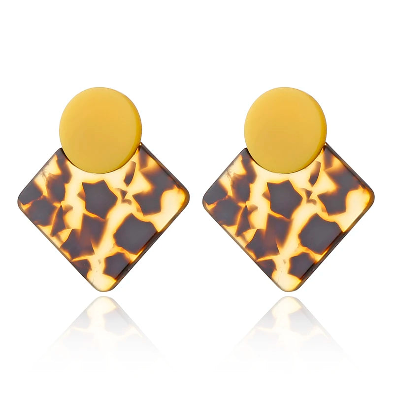 Boucles d'Oreilles promenales en Forme de Losange pour Femme, Bijou en Acrylique,
