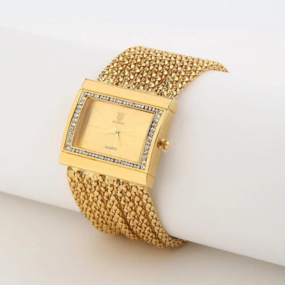 Montre-bracelet à quartz analogique multicouche pour femme, bracelet en alliage de perles, mode