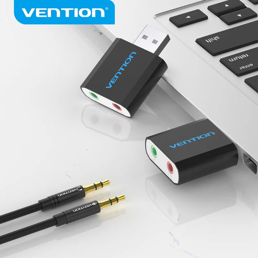 VENTION – Carte son externe USB avec sorties microphone et casque