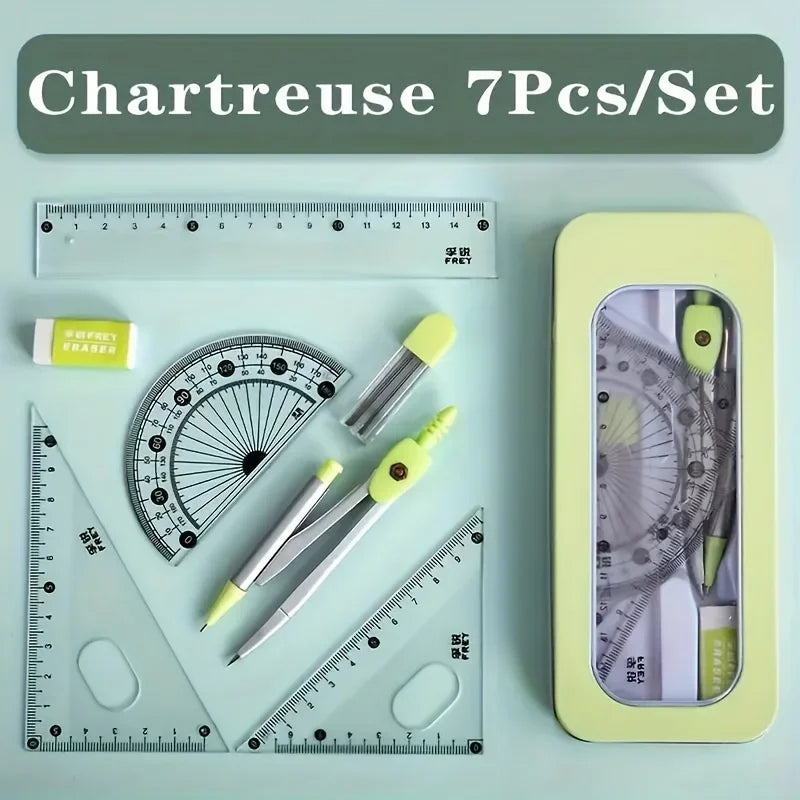 Ensembles de compas et de règles de 7 pièces,