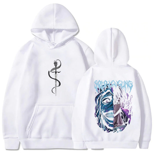 Solaire nivellement Statue de dieu sweat à capuche Sung Jinwoo sweat à capuche Anime t-shirts graphiques Anime sweats femmes hommes cadeau Streetwear