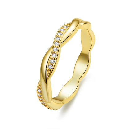 WOSTU-Bague empilable en argent regardé 100% pour femme, bijoux à la mode, cadeau original, souhait scintillant, chaud, 925, XCH7649