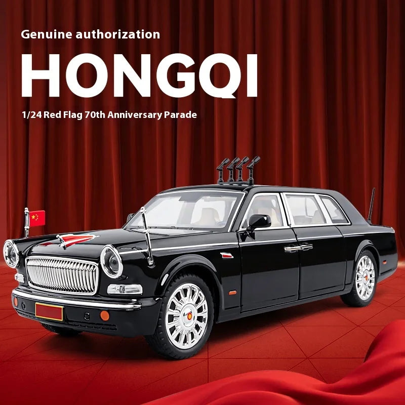1:24 HONGQI L5 alliage Limousine Luxy voiture moulé sous pression modèle 70th anniversaire défilé voiture recueillir affichage ornement cadeau pour garçons enfant jouet