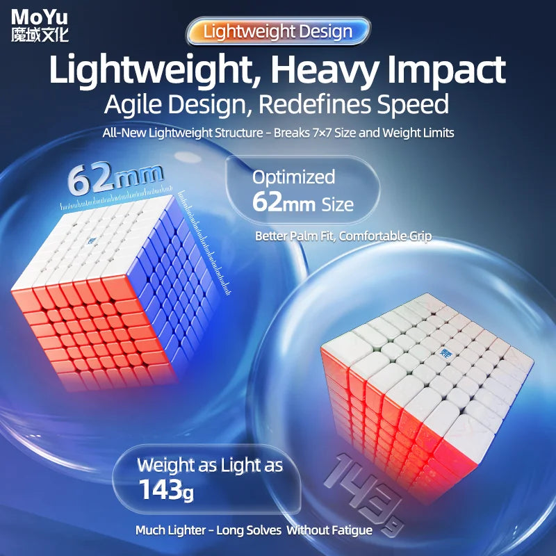 [Cube fou] Moyu AoFu V5 7X7 Cube magique magnétique sans colle Aofu 7x7 V5 Cubo Magico jouets Fidget professionnels