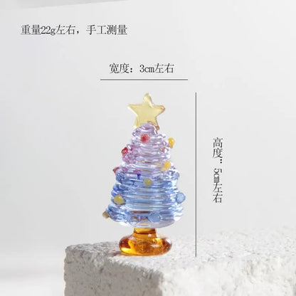 Verre de cristal arbre de noël Festival cadeau artisanat verre enveloppé soie Roon décoration arbre de noël ornement
